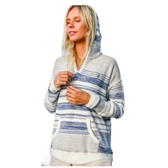 LIRA Baja Pina Striped Hooded‎ Poncho Sweater Size Small - Picture 1 of 8